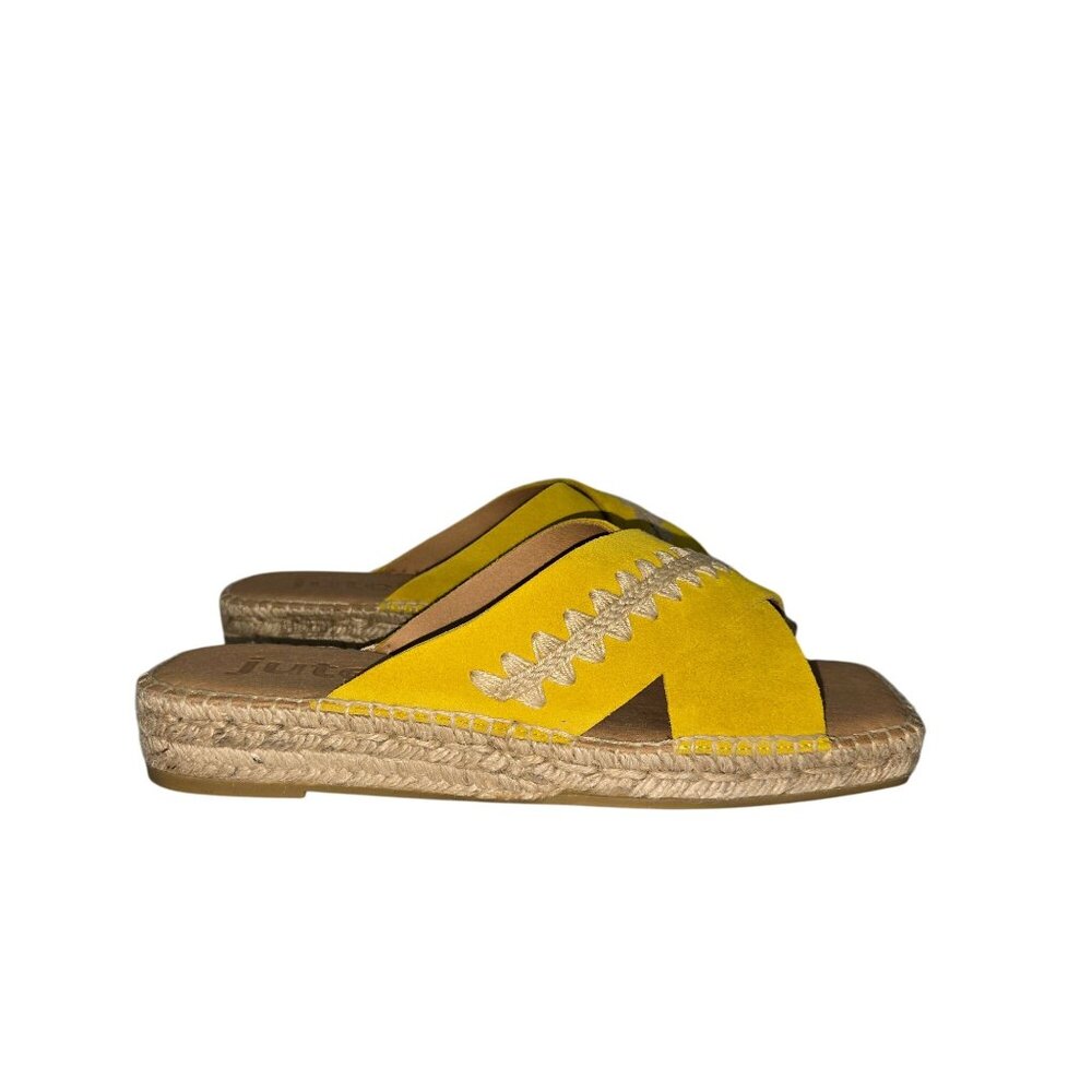 JUTELIA Made In Spain Suede Espadrille Flat Sandals - Picture 3 of 13